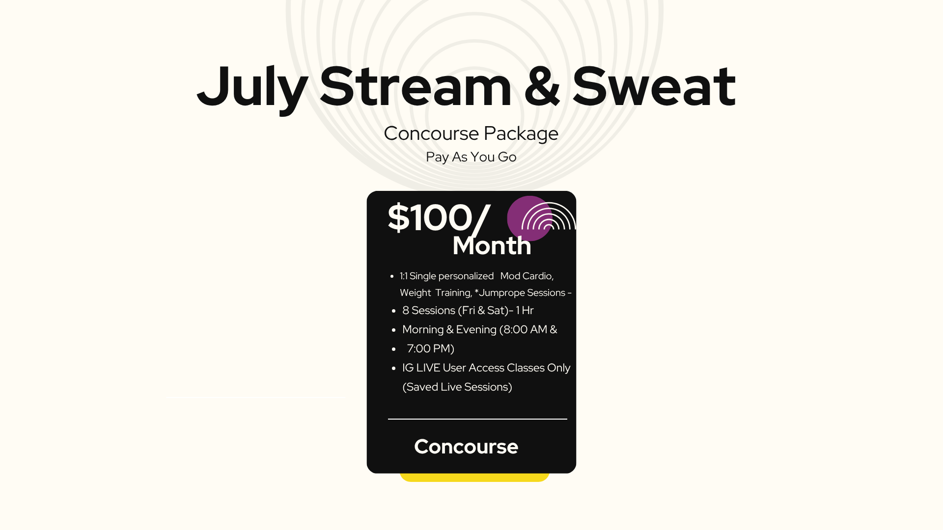 Stream and Sweat (Concourse)